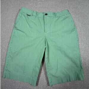 Lauren Ralph Lauren Women 6 Green White Stripe Walking Resort Preppy Shorts